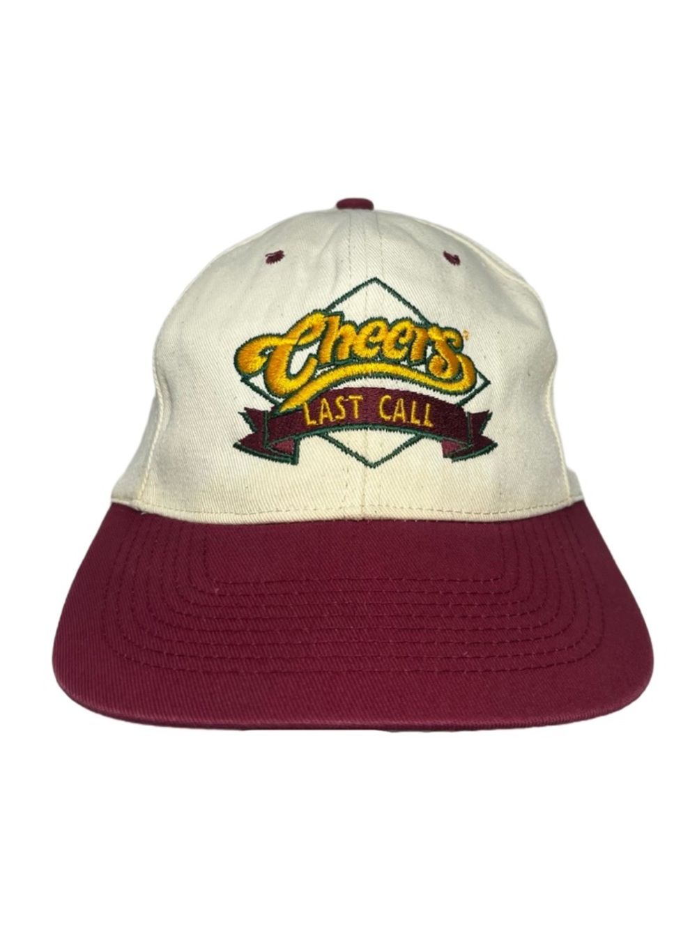 Vintage Cheers Last Call Hat Snapback 90s TV Promo Color Block Cap